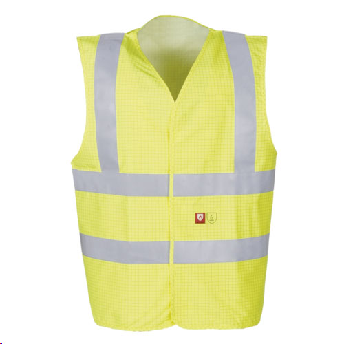 307A HELLISAN HAUTE VISIBILITE GILET FR-AST, JAUNE FLUORESCENT + LOGO SIEMENS ENERGY B+R NOIR