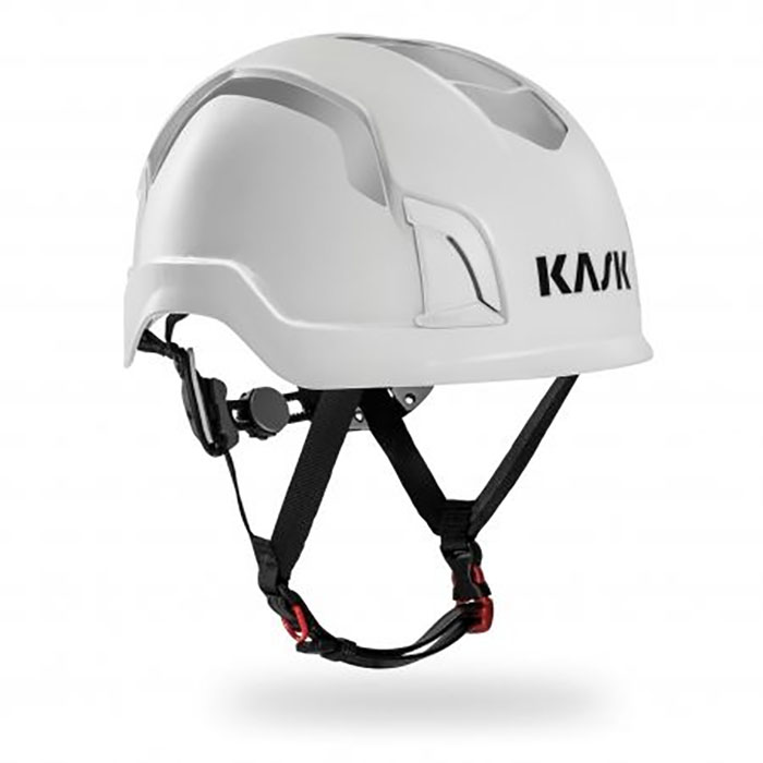 ZENITH HIVIZ SAFETY HELMET CHIN STRAP, REFLECTION, LIGHT HOLDER, WHITE + SIEMENS ENERGY HELMET STICKER