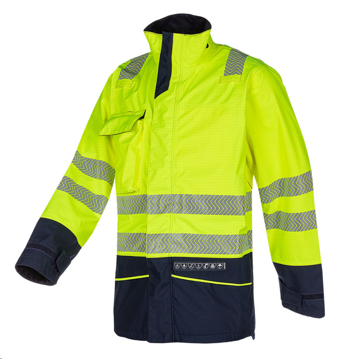 7330A TORVIK, PARKA, FLUO YELLOW/MARINE, ARC FR AST + LOGOS SIEMENS ENERGY