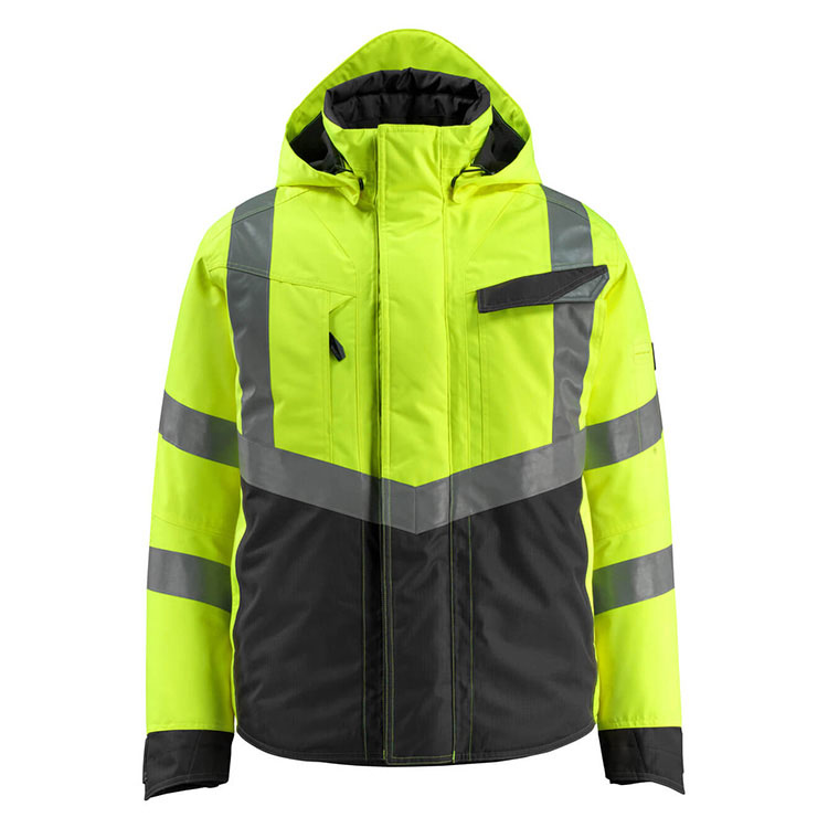 HASTINGS PILOT JACKET, FLUORESCENT YELLOW/BLACK, MASCOT + LOGOS WIRTGEN GROUP