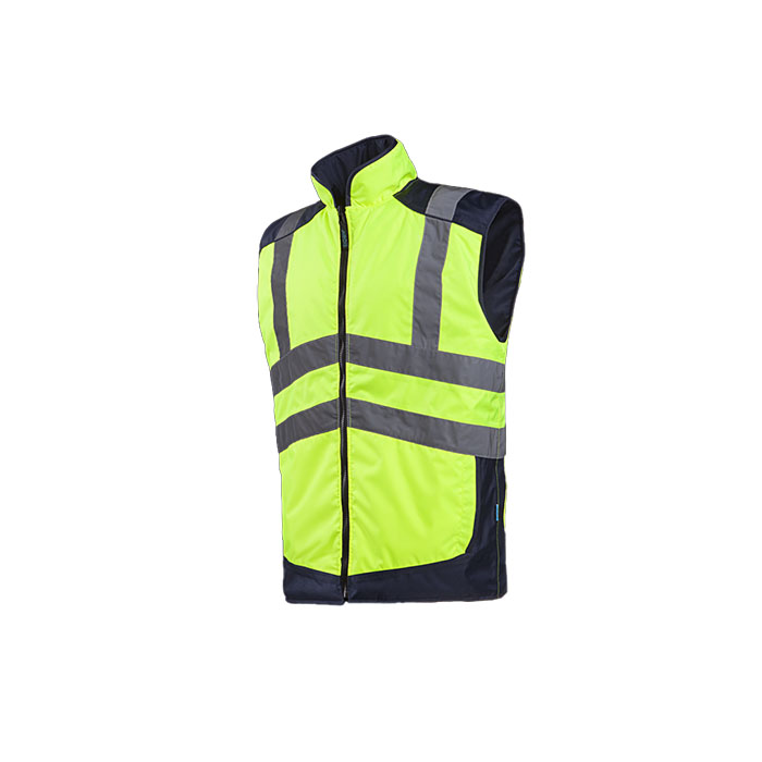 169A BURTON, GILET, JAUNE FLUO/MARINE + LOGOS KBS