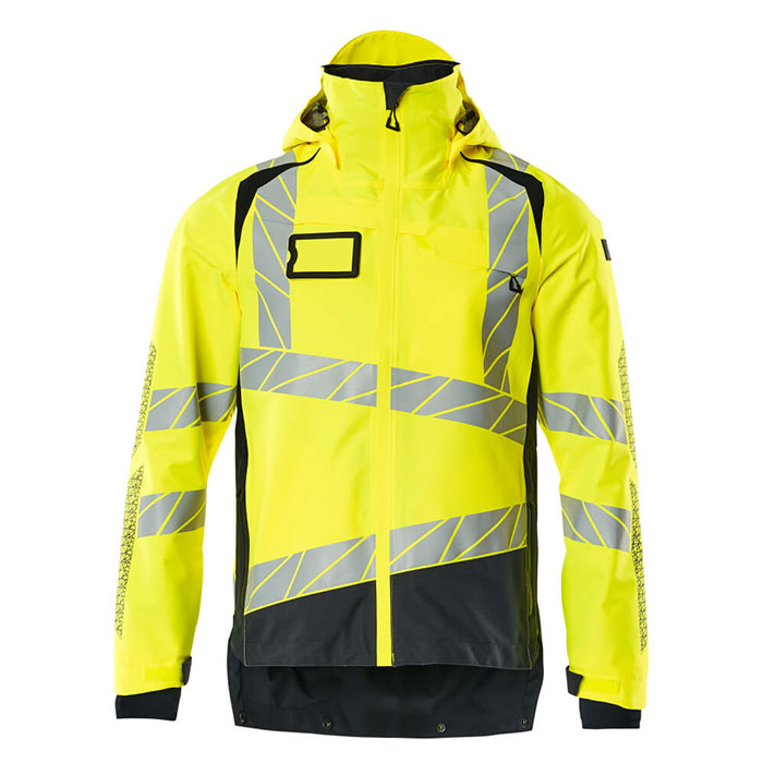 19301-231 ACCELERATE SAFE, SHELL JACKET, FLUORESCENT YELLOW/DARK NAVY + LOGOS KBS