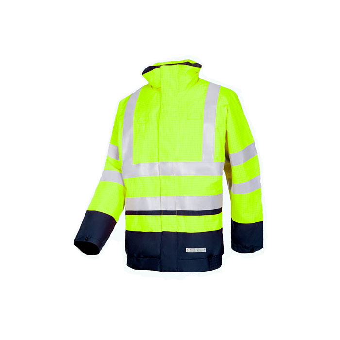 9495 WADDINGTON, PILOTJACKET, SIGN FR AST, MARINE/FLUO-GEEL + SIEMENS ENERGY LOGO B+R ZWART