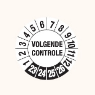 INSPECTION STICKER &quot;VOLGENDE CONTROLE&quot;